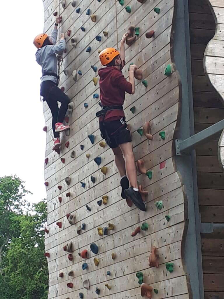 Climbing wall at a Heartfest transition event